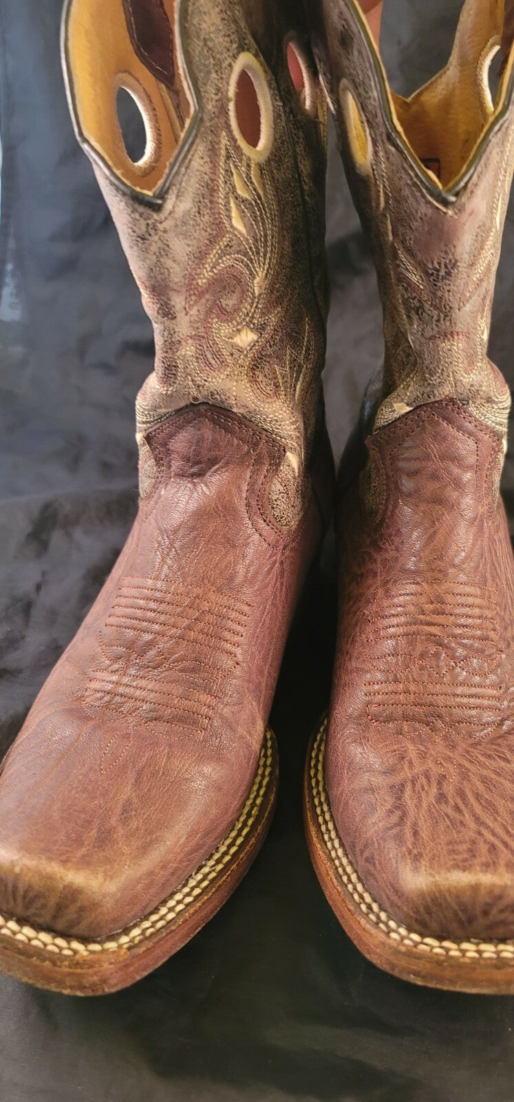 Big Bull Women's Cowboy Boots Size 7.5 Authentic Mexican Leather Good Shape