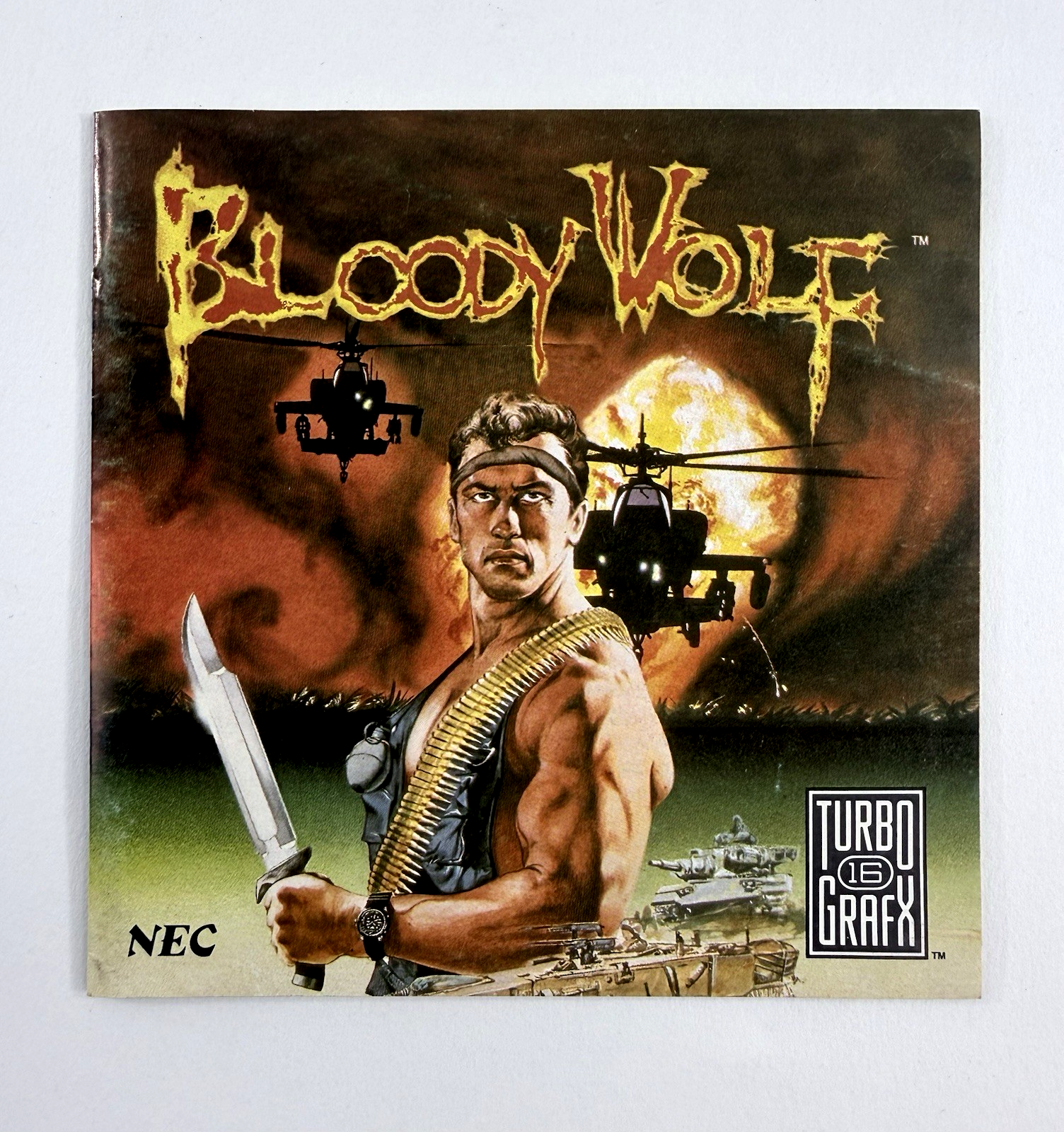 Bloody Wolf (TurboGrafx-16, 1990) Game, Case, and Manual - Tested and Working