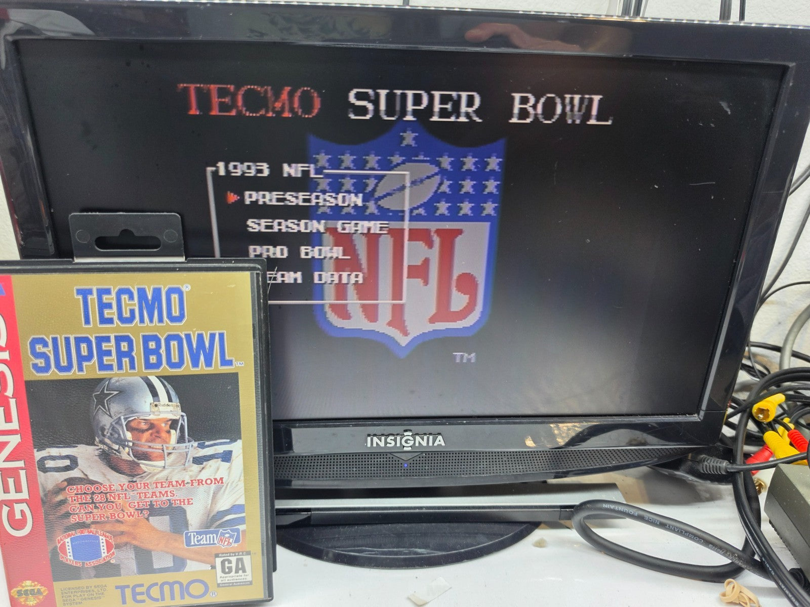 Tecmo Super Bowl (Sega Genesis, 1993) Game, Case, Manual - Tested and Working