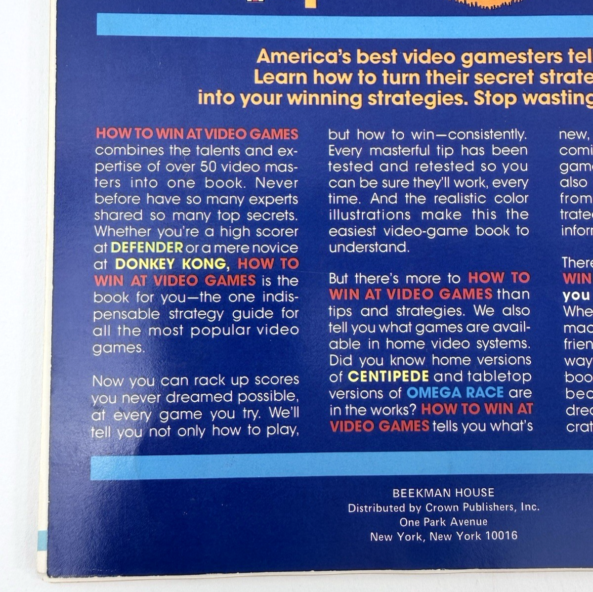 How To Win At Video Games by the Editors of Consumer Guide (Paperback, 1982)