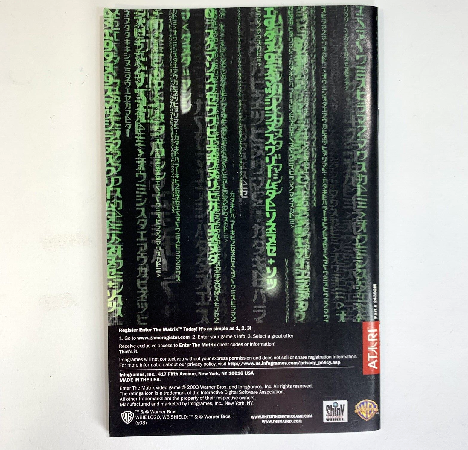 Enter the Matrix (Microsoft Xbox, 2003) Game Case Manual - Tested and Working