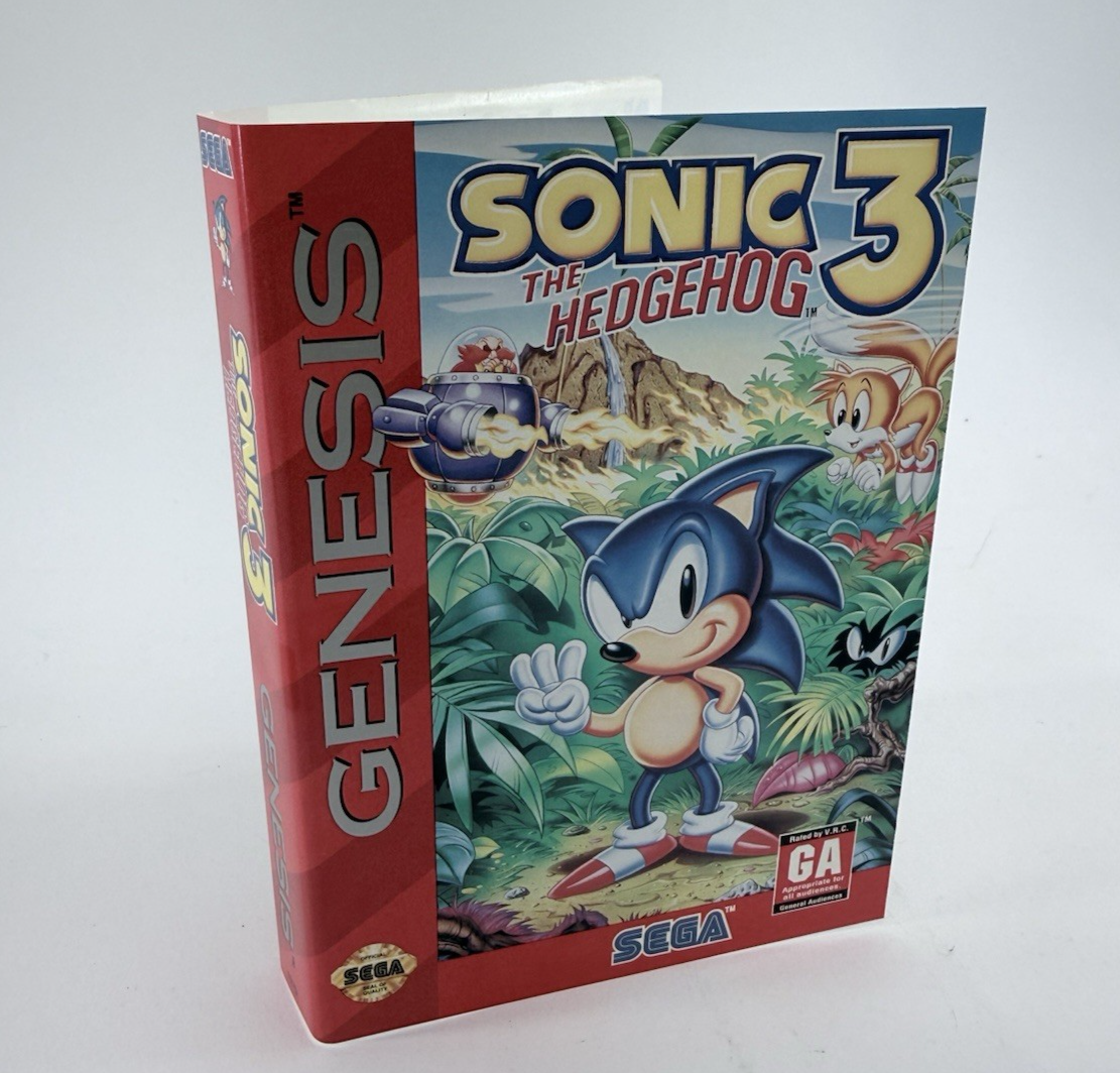 Sonic the Hedgehog 3 (Sega Genesis, 1994) Game and Case - Tested and Working