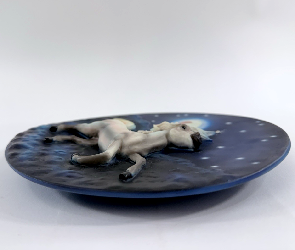 Whimsical 7.5” Moonlit Unicorn Textured Decorative Plate