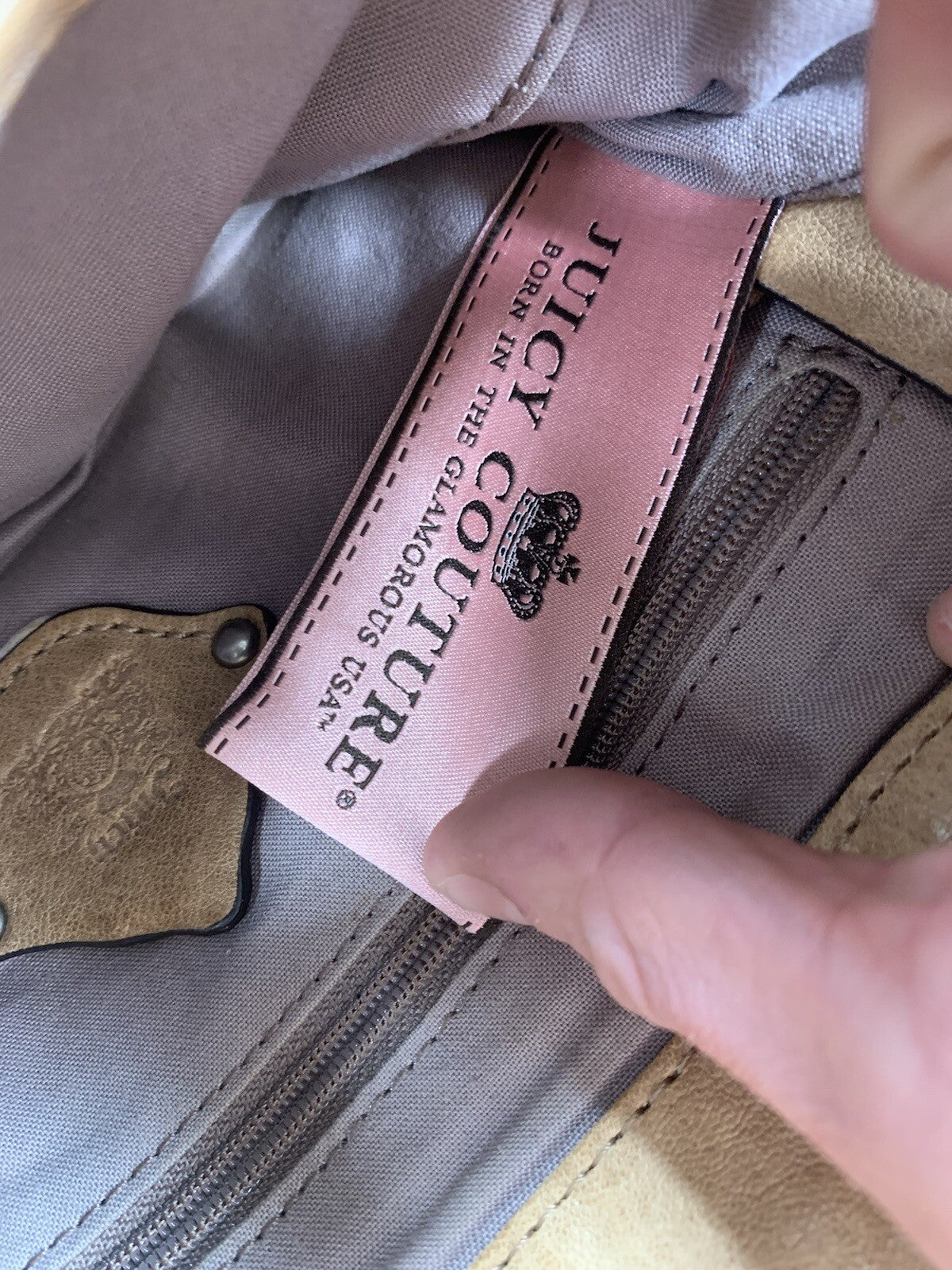 Juicy Couture Genuine Leather Tan Brown Clutch RN52002/CA16396