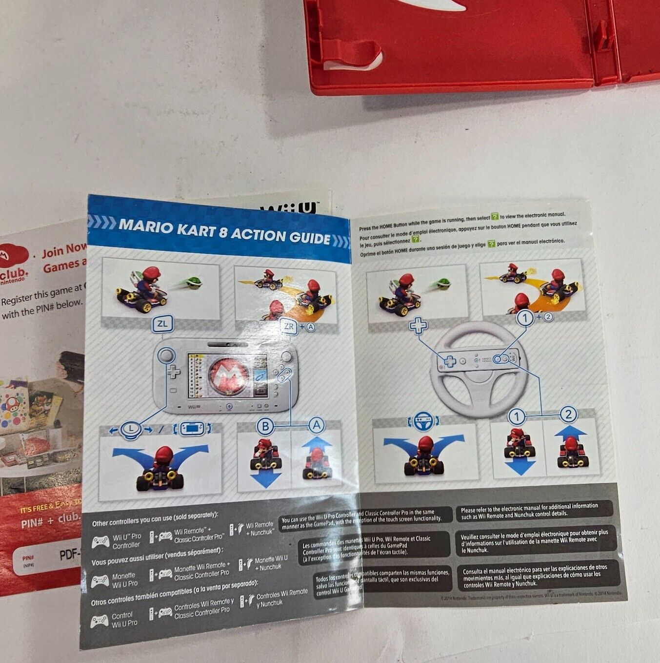 Mario Kart 8 (Nintendo Wii U, 2014) Game Case Manual Inserts - Tested