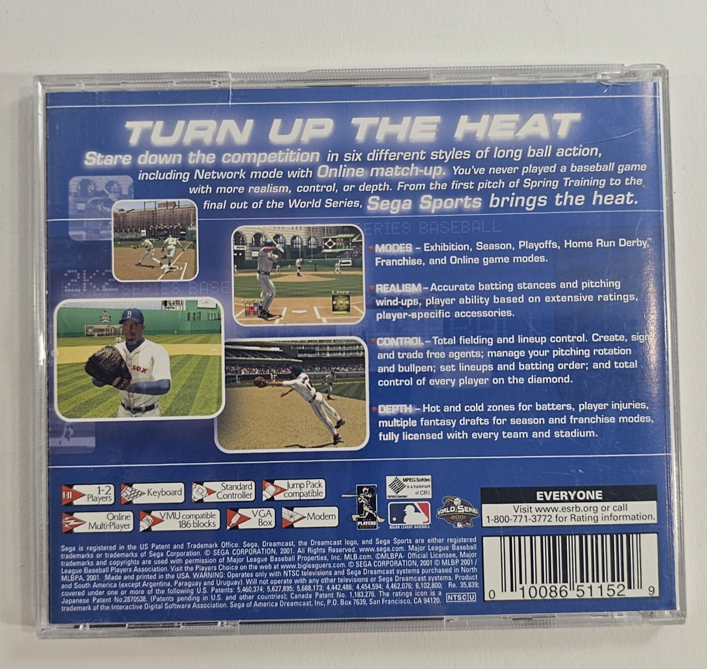 World Series Baseball 2K2 (Sega Dreamcast, 2001) Game Case Manual - Tested
