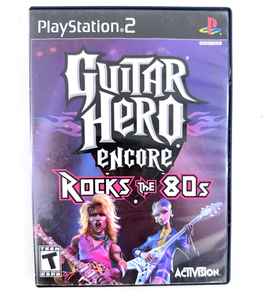 Guitar Hero Encore: Rocks the 80s (Sony PlayStation 2, 2007) Game, Case, Manual