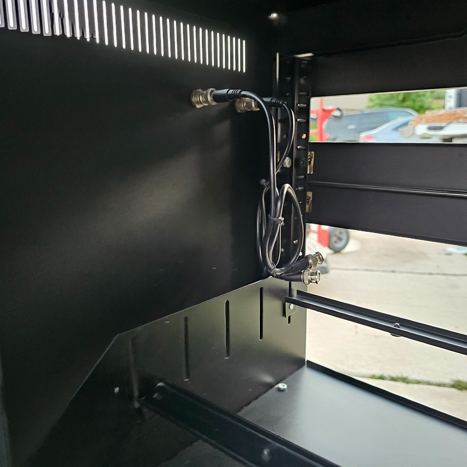 Stage Front Presentation Systems Custom Mounted Audio/Video Cabinet - Read