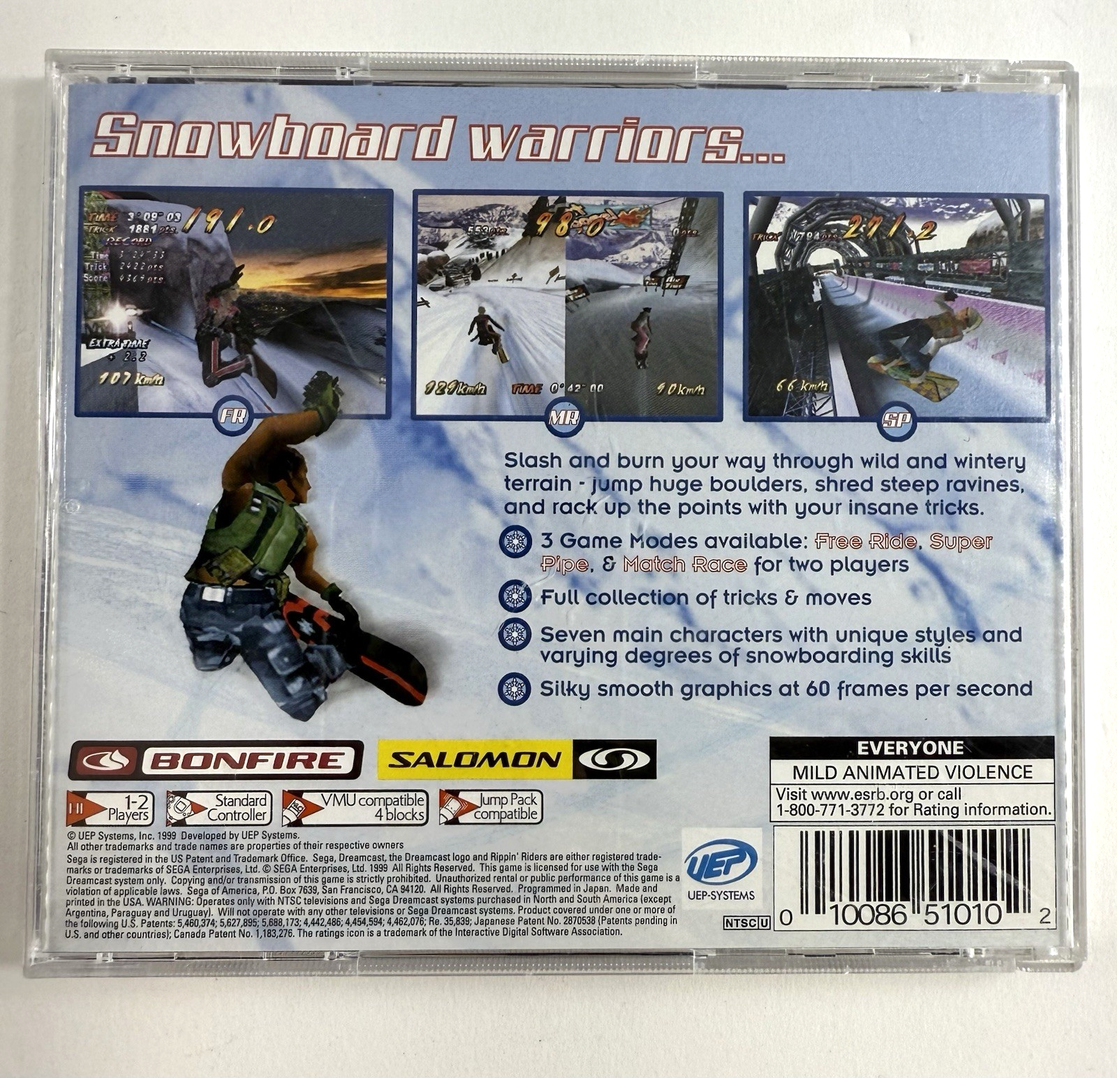 Rippin' Riders Snowboarding (Sega Dreamcast, 1999) Game, Case, Manual - Tested