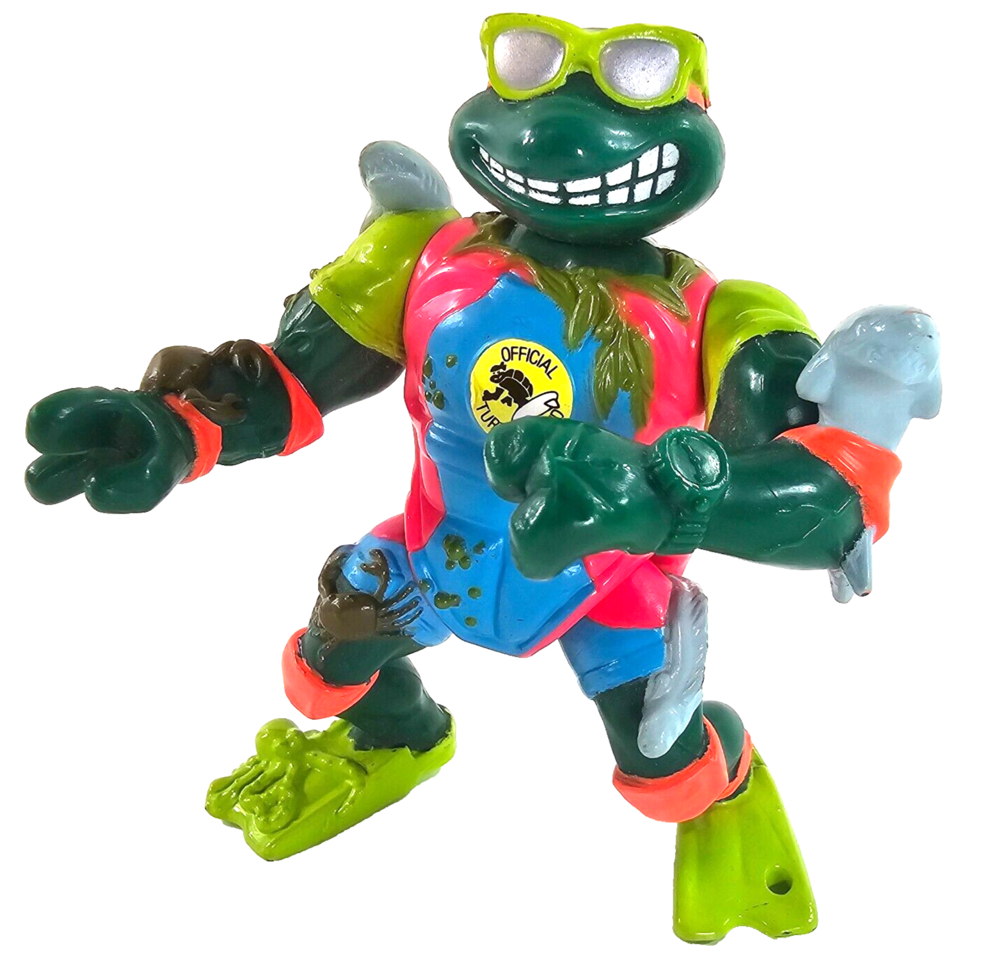 Playmates 1990 Teenage Mutant Ninja Turtles Mike the Sewer Surfer Action Figure