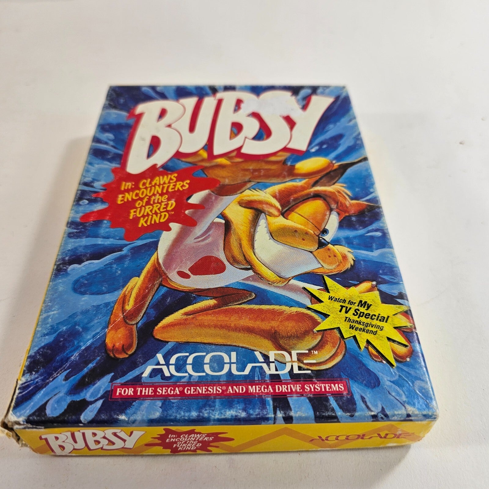 Bubsy (Sega Genesis, 1994) Game Box Manual Cards - Tested and Working