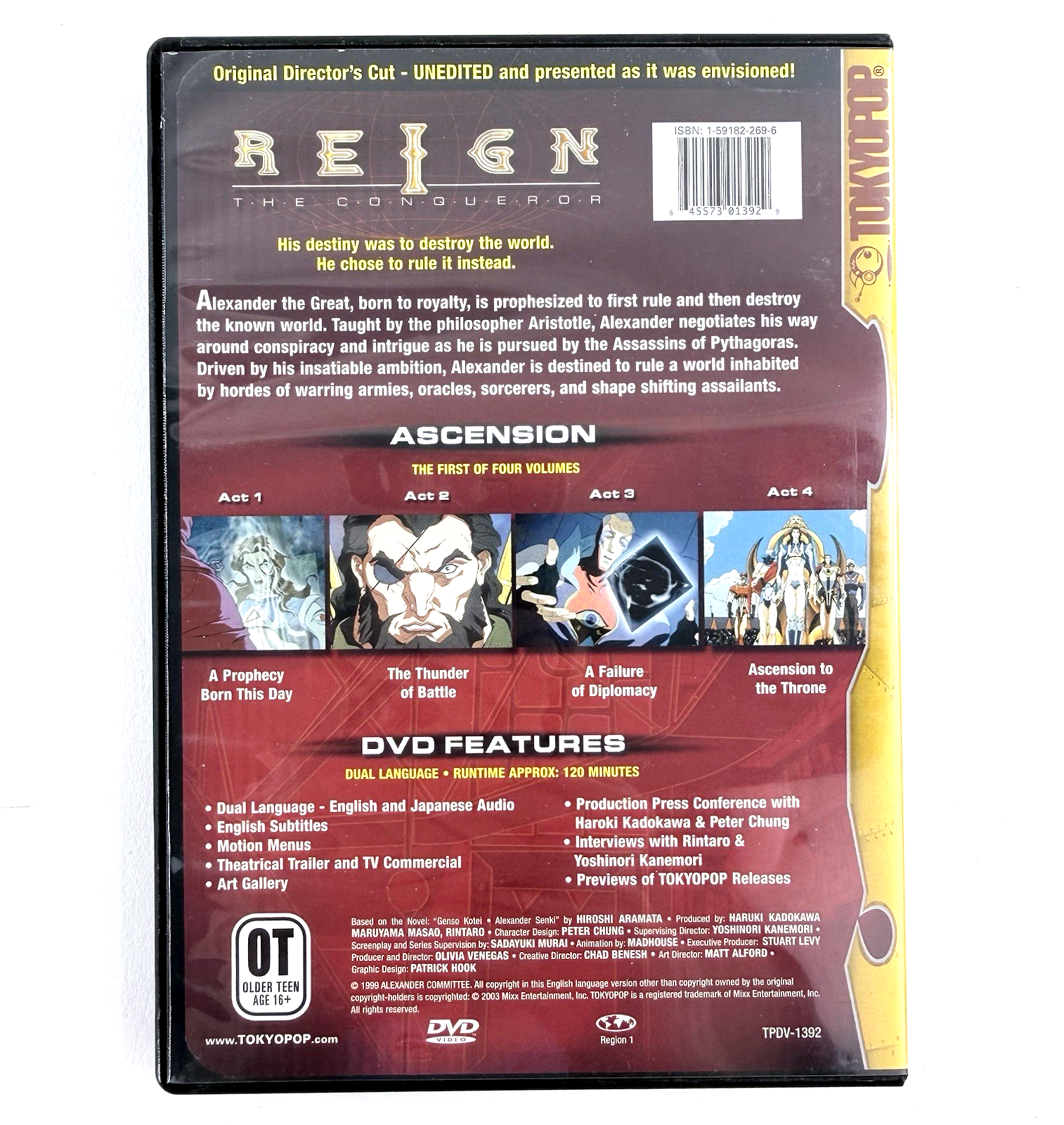 Reign: The Conqueror Ascension Vol 1 (Tokyo-Pop DVD, 2003) Director’s Cut