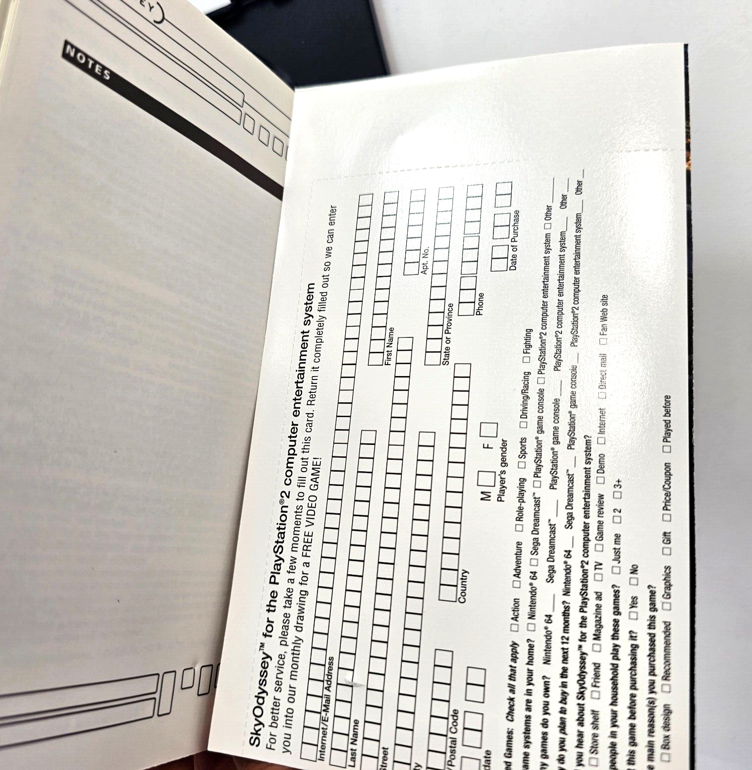 Sky Odyssey (Sony PlayStation 2, 2000) Game, Case, Manual - Tested