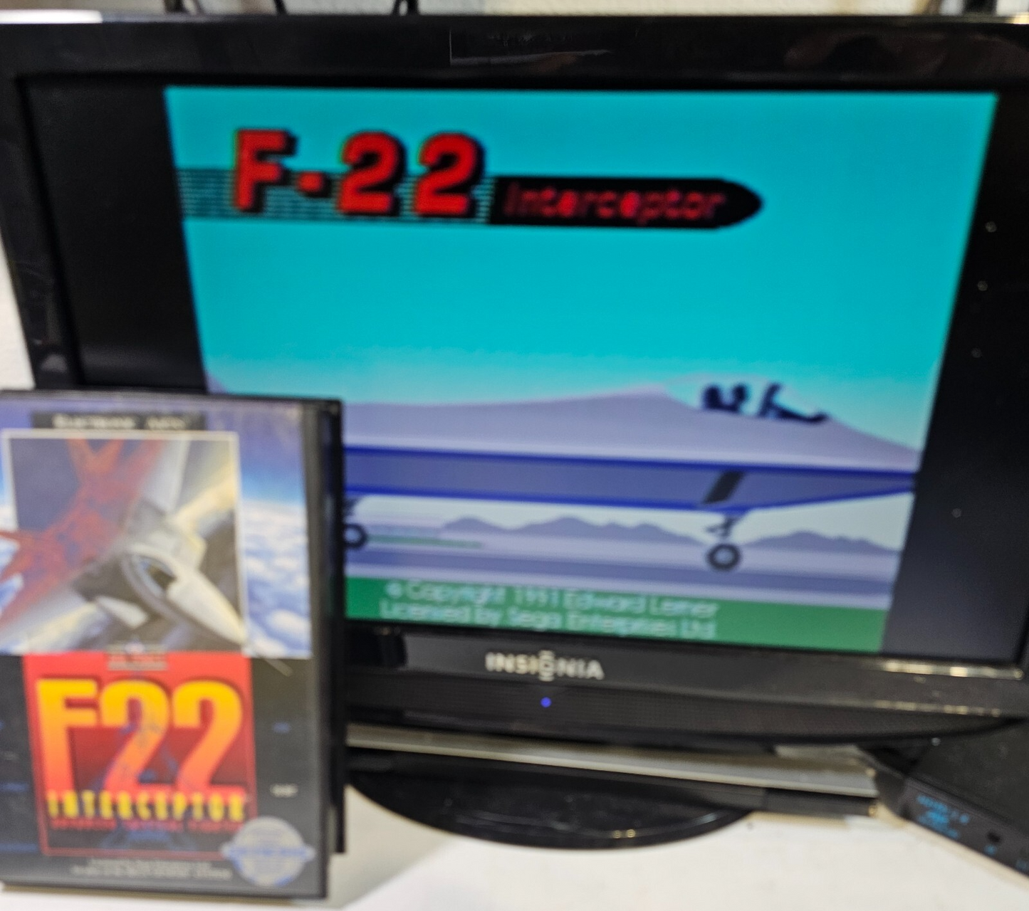 F22 Interceptor (Sega Genesis, 1991) Game, Case, Manual - Tested and Working