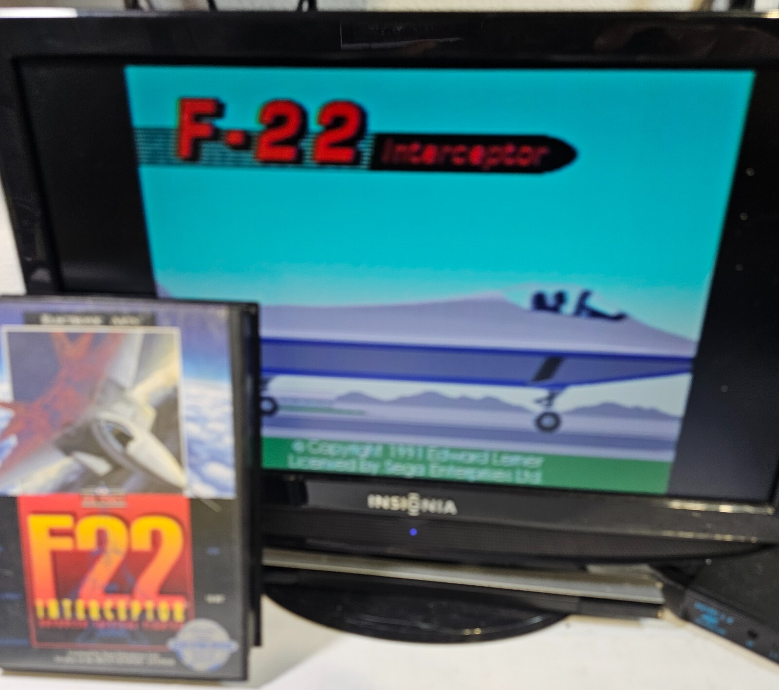 F22 Interceptor (Sega Genesis, 1991) Game, Case, Manual - Tested and Working
