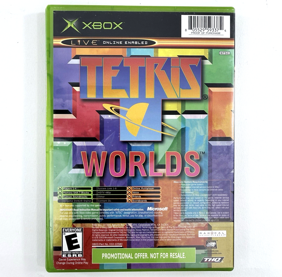 Star Wars: The Clone Wars/Tetris Worlds (Xbox, 2003) Game Case Manuals Insert