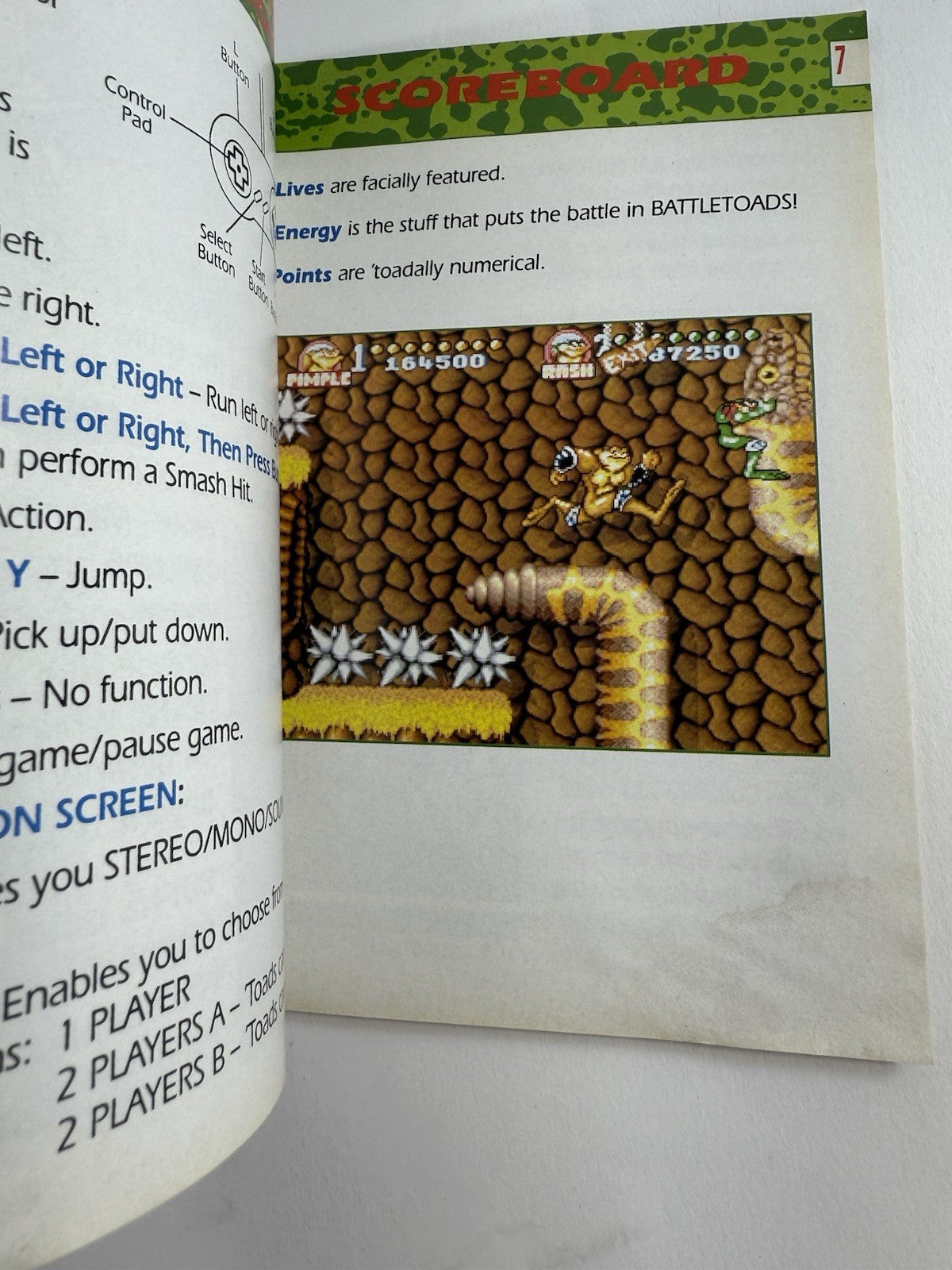 Battletoads in Battlemaniacs (Super Nintendo SNES, 1993) Instructional Manual