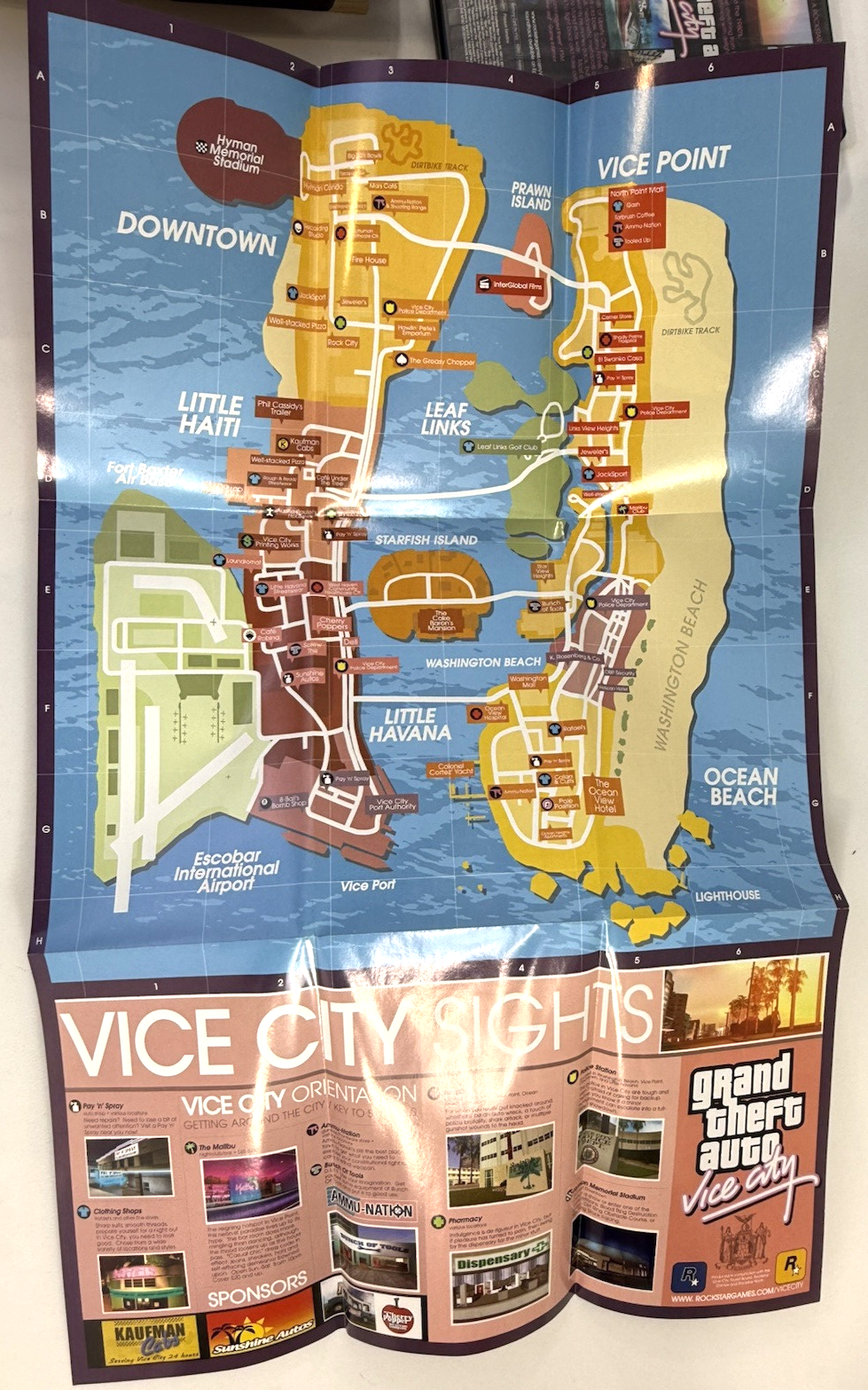 Grand Theft Auto: Vice City (PlayStation 2, 2002) Game Case Manual Poster - Read