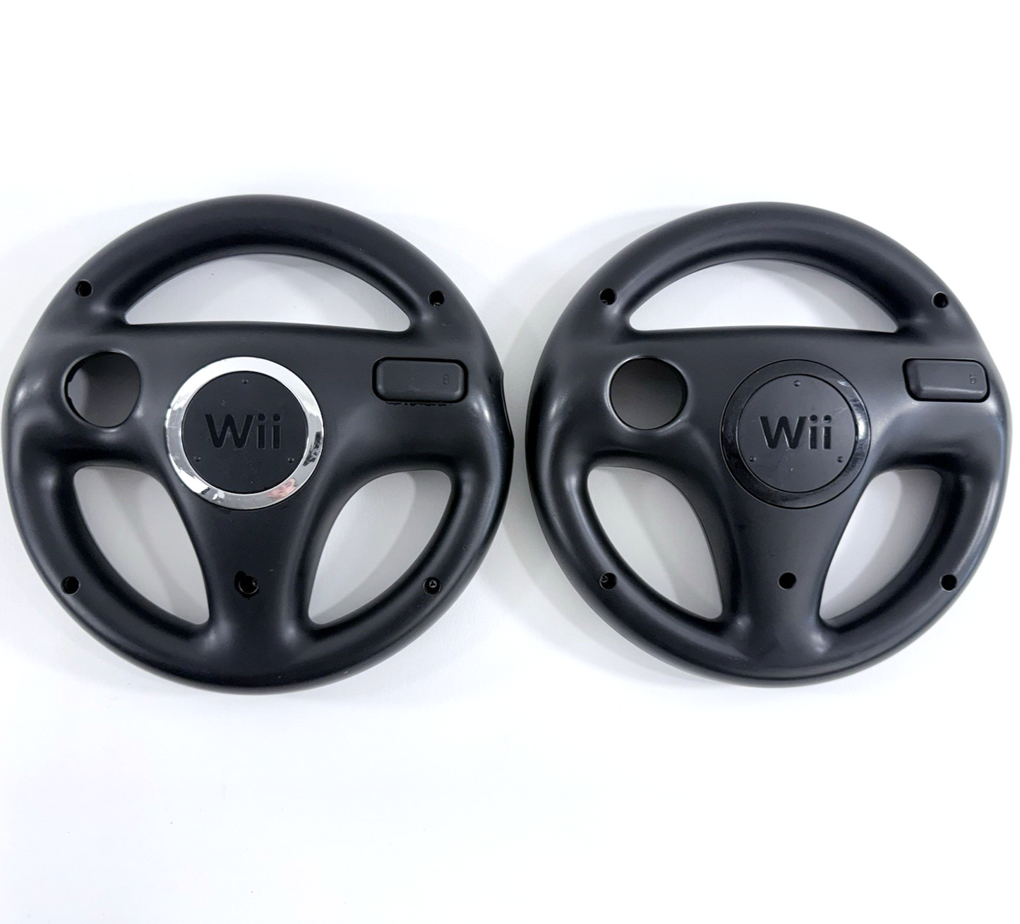 Nintendo Wii Black Steering Wheel Controller Attachment RVL-024 (Set of 2)