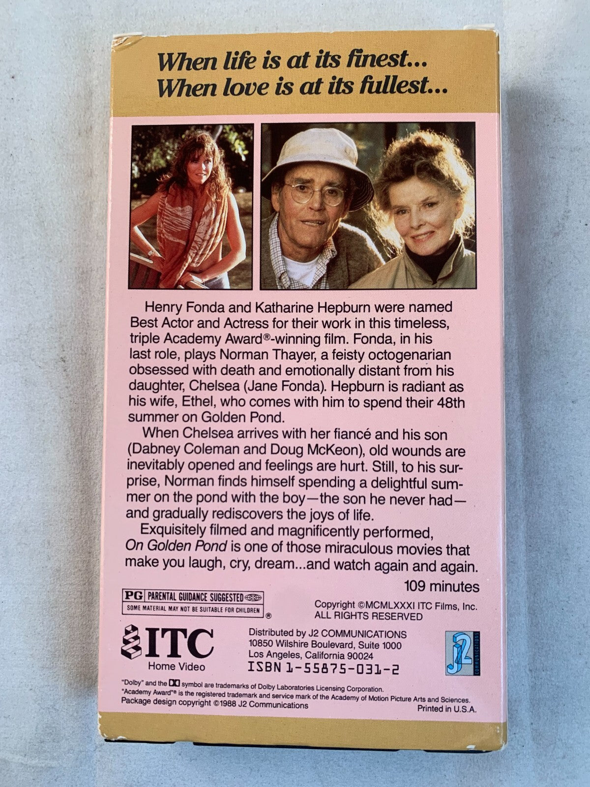 On Golden Pond (VHS, 1993) Tested and Working