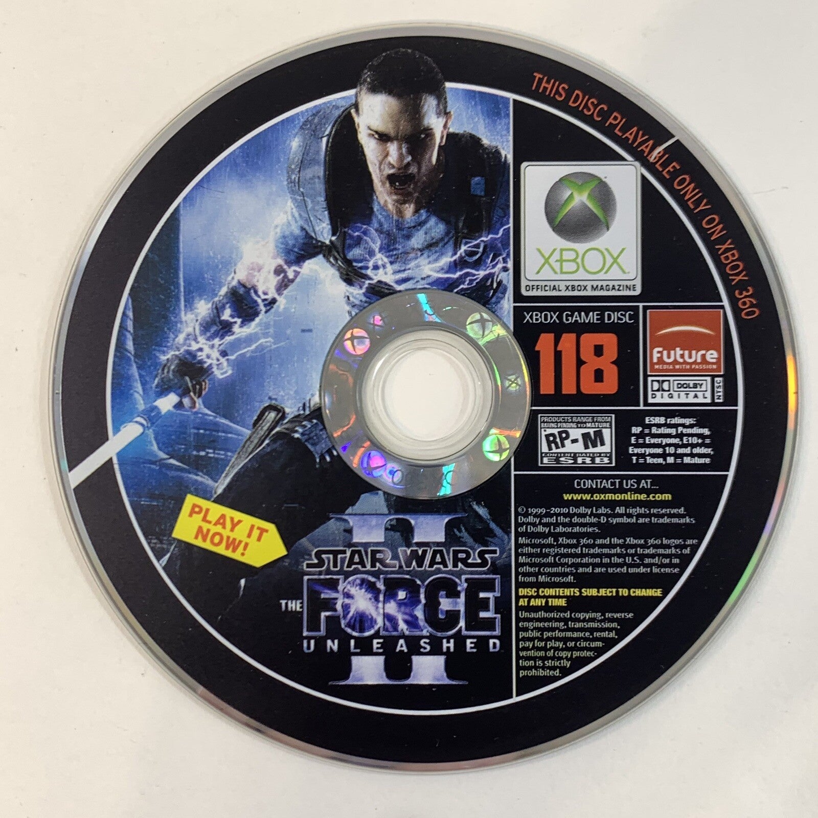 Official Xbox Magazine Demo Disc 118 - Star Wars Force Unleashed II (Xbox 360)