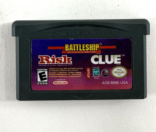 Battleship Risk Clue (GameBoy Advance, 2005) Game Cartridge - Tested