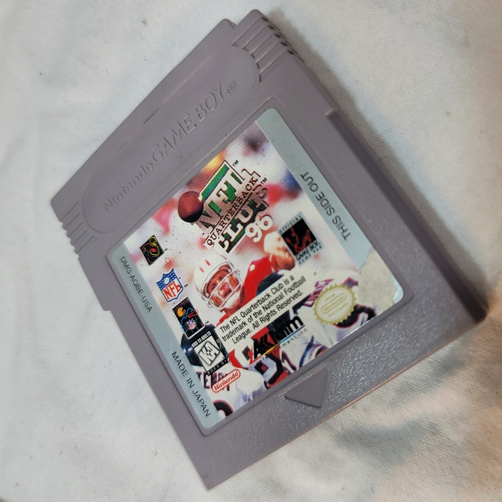 NFL Quarterback Club 96 (Nintendo Gameboy, 1995) Game Only