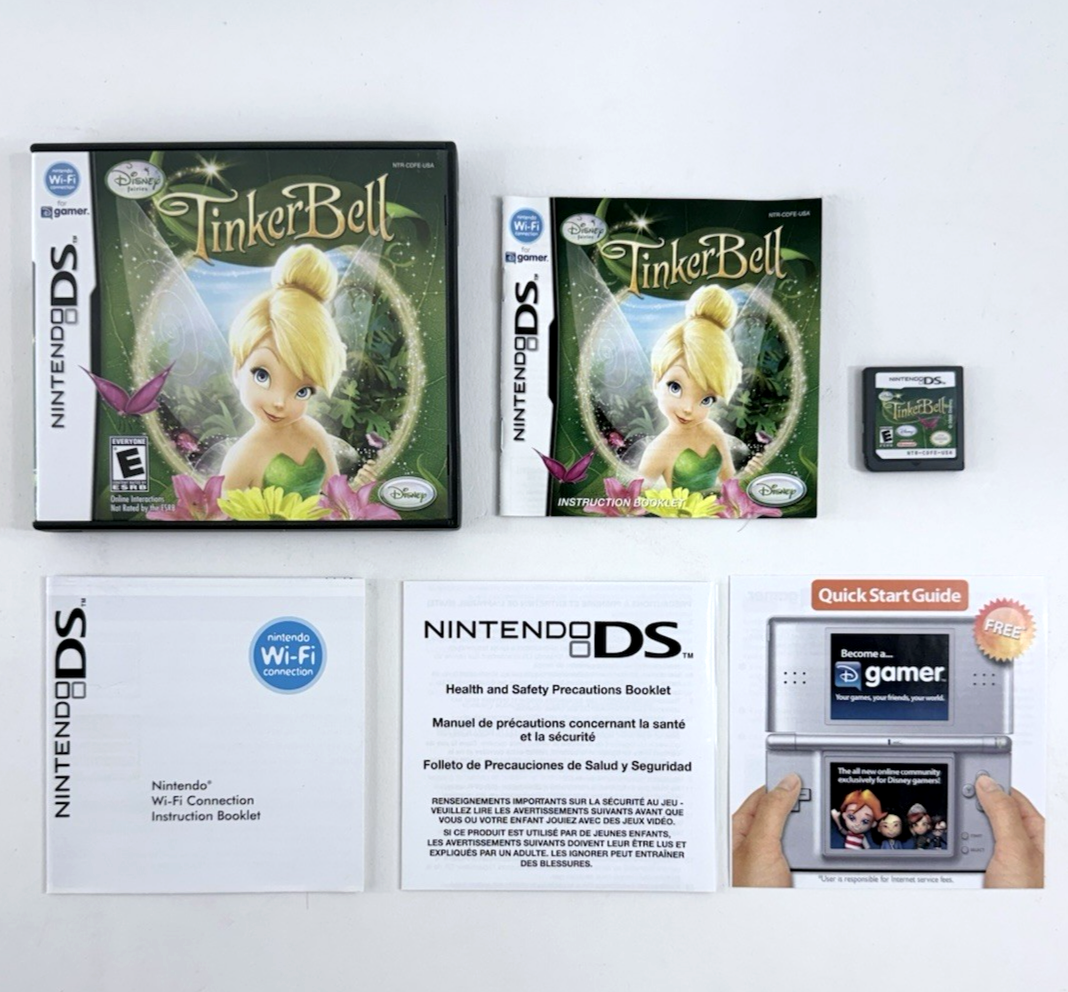 Disney Fairies Tinker Bell (Nintendo DS, 2008) Game Case Manual Inserts - Tested
