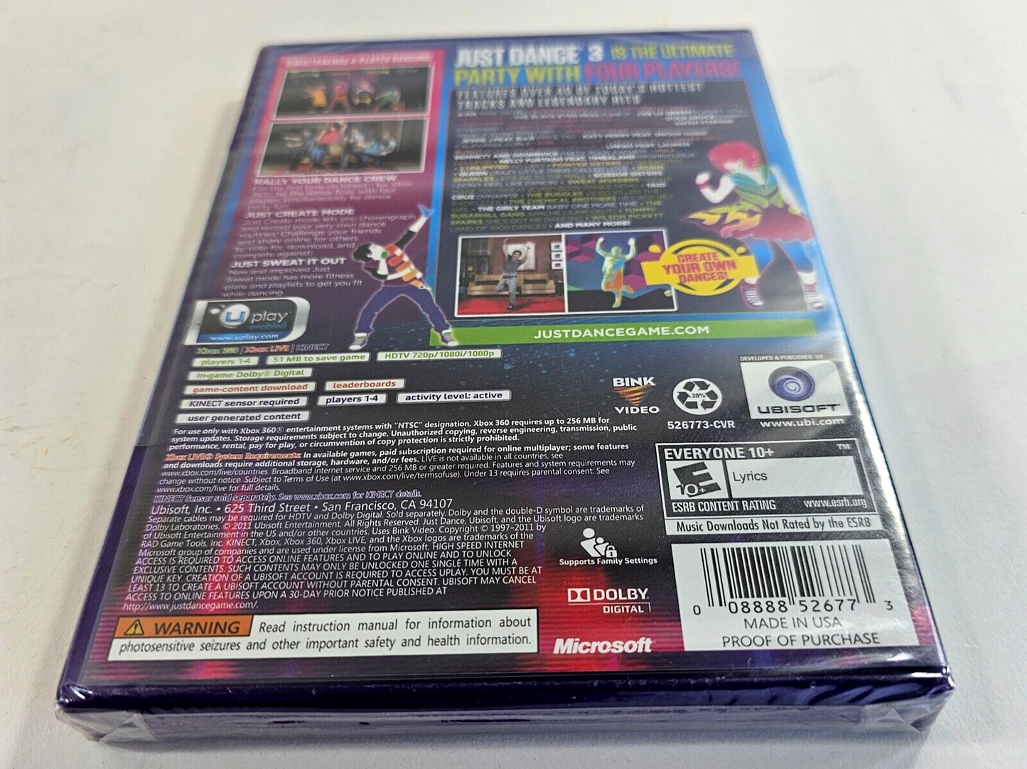 Just Dance 3 (Microsoft Xbox 360, 2011) New, Factory Sealed