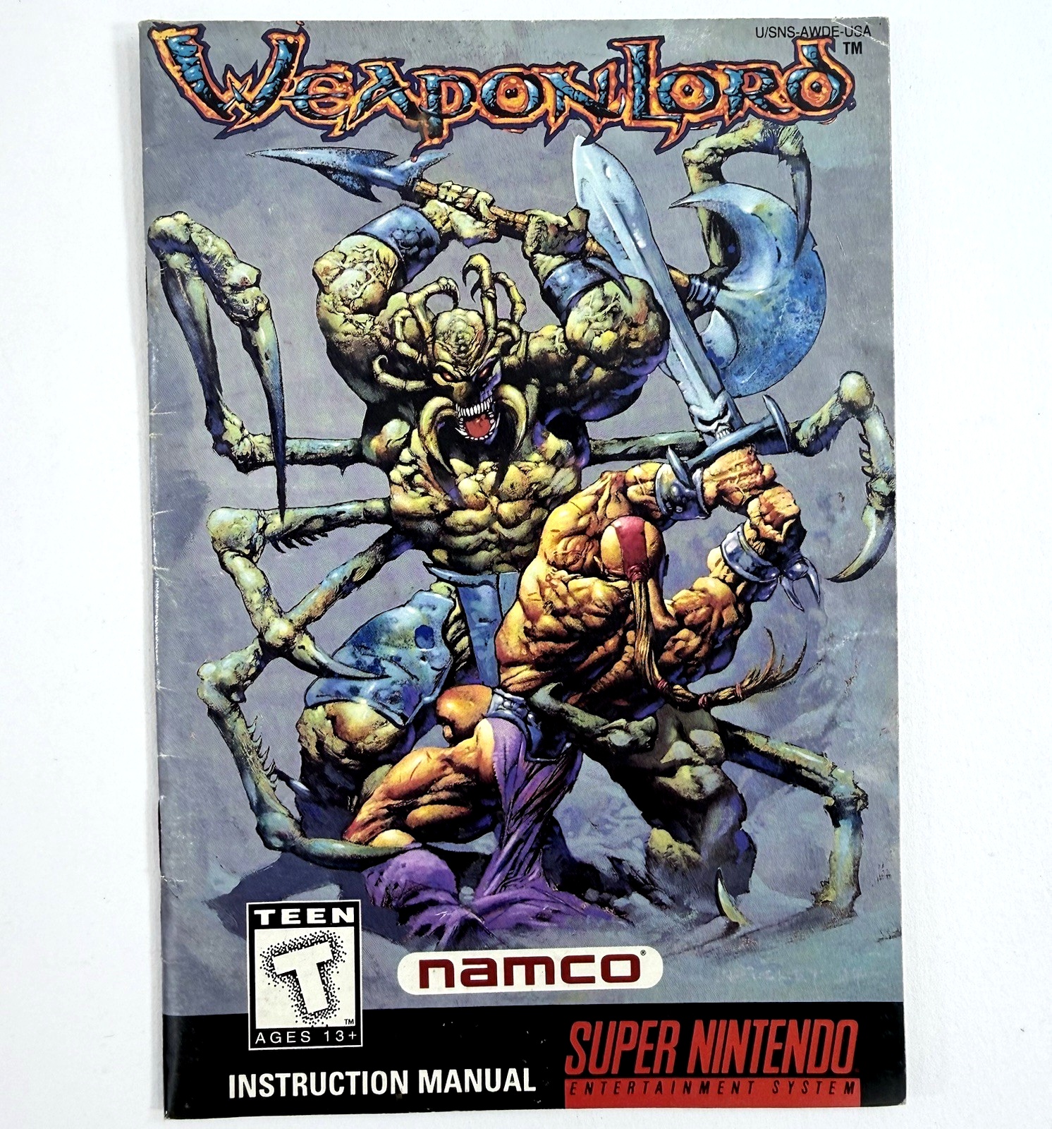 Namco 1995 Weaponlord Instruction Manual for Super Nintendo U/SNS-AWDE-USA