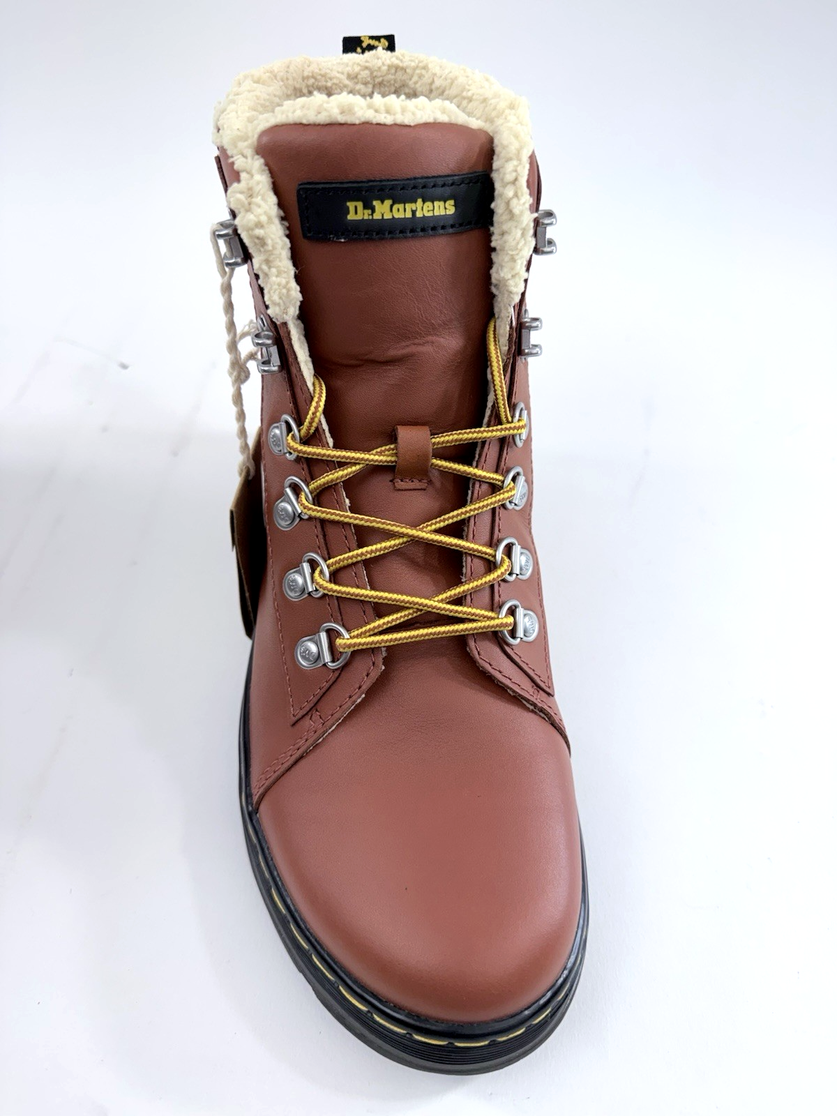 Doc Martens Combs W Leather Faux Fur-Lined Womens 9 Tan Air Wair WarmWair Boots