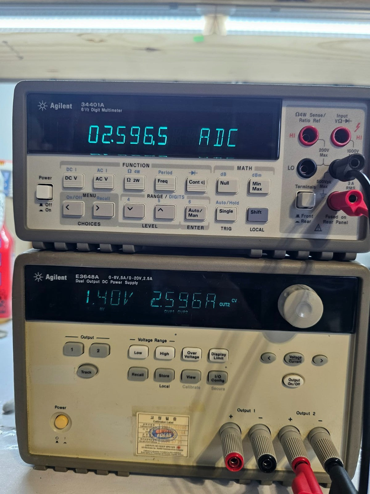 Agilent E3648A Dual Output DC Power Supply 0-8V,5A/0-20V,2.5A - Tested - 2064