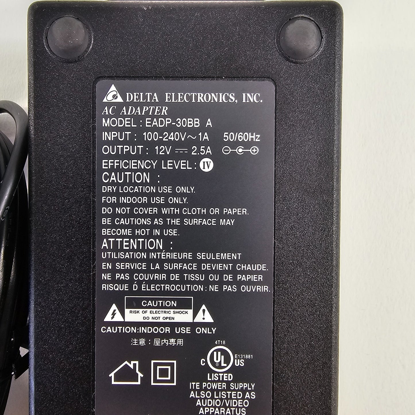 Delta Electronics EADP-30BB AC Adapter for Cisco Scientific Atlanta IPN430MC