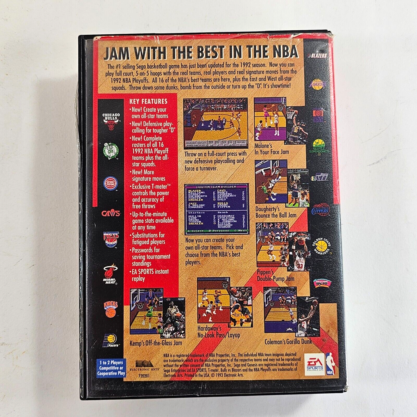 Bulls vs. Blazers and the NBA Playoffs (Sega Genesis, 1993) Game & Case - Tested