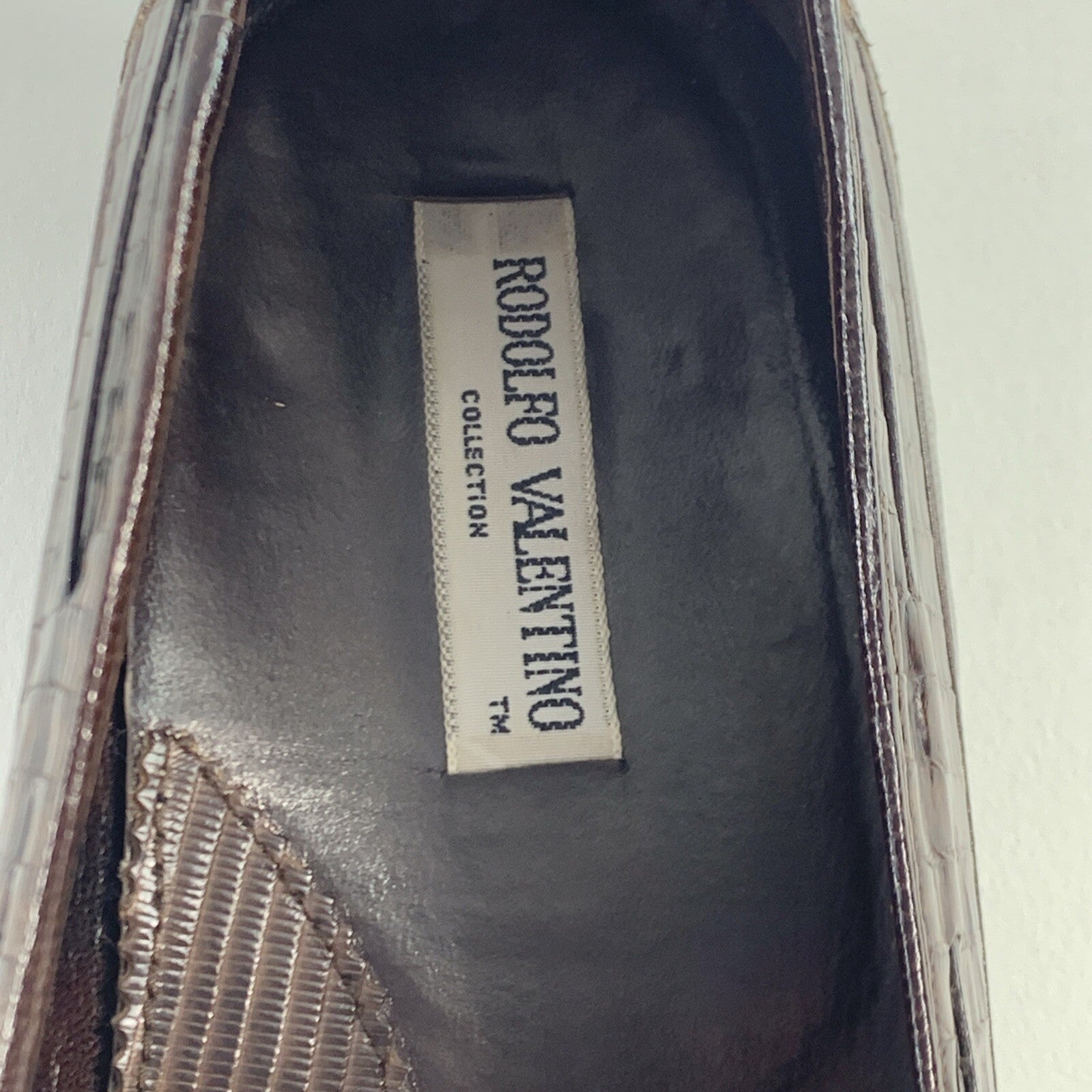 Rodolfo Valentino Size 9.5 Men's Genuine Alligator Leather Slip-On Derby Shoes