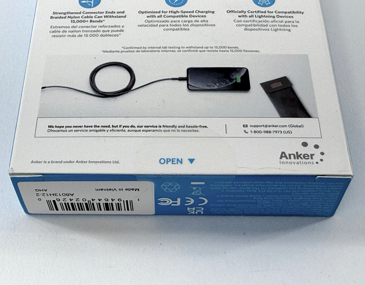 Anker Powerline Select+ 6ft USB-A Cable Lightning Cables MFi Certified - New