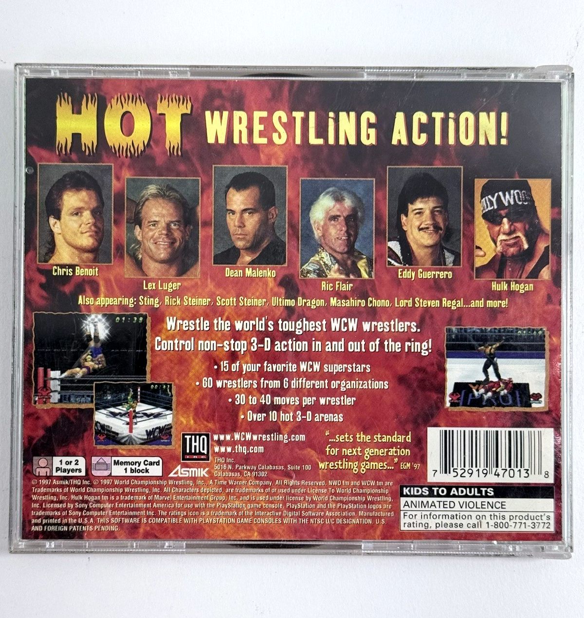 WCW vs. The World (Sony PlayStation 1, 1997) Game and Case - Tested and Working