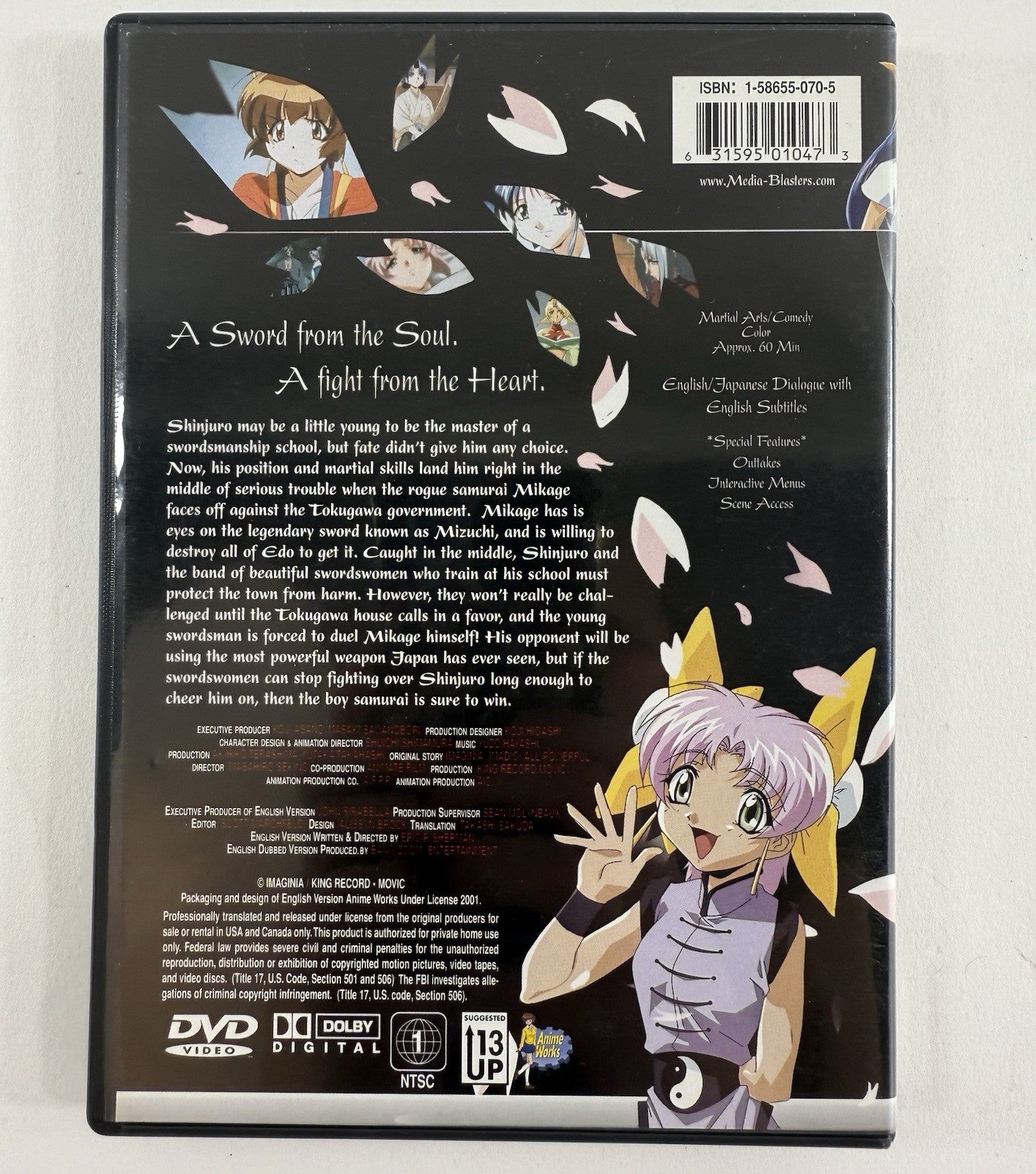 Samurai: Hunt for the Sword (DVD, 2001) Anime Works - Tested and Working