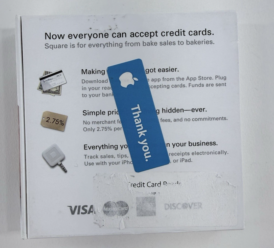 Square Credit Card Magstripe Reader for Smart Phone (3.5 mm Headset port)  - New