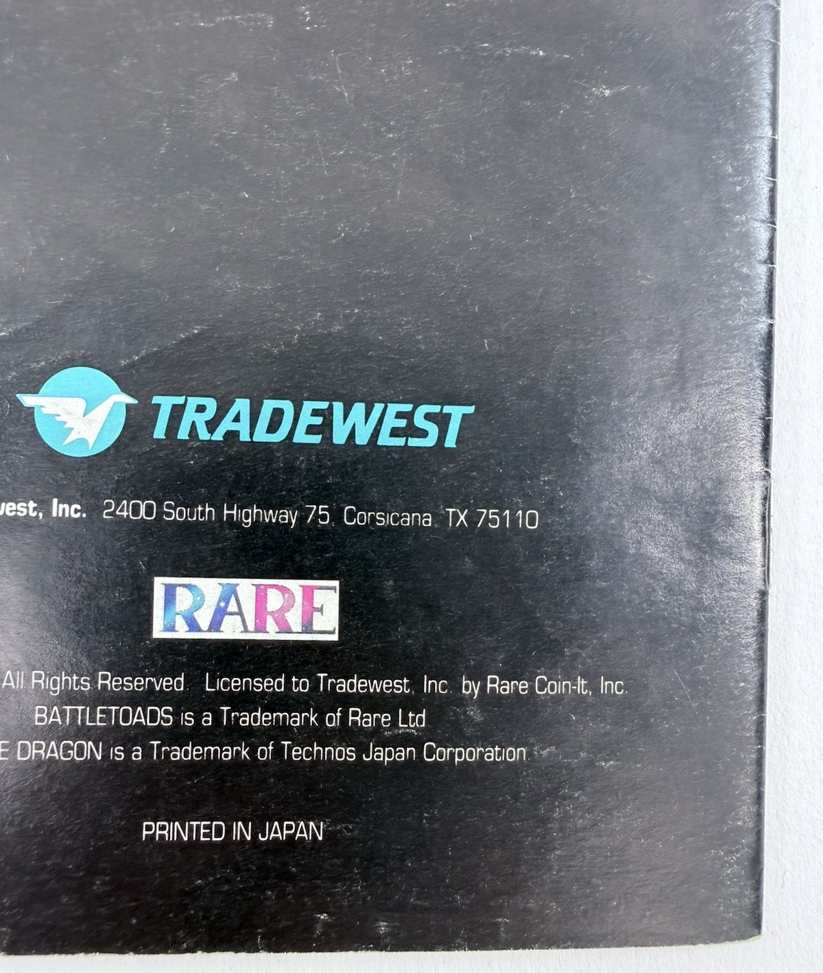 Tradewest 1993 Battletoads & Double Dragon Instruction Manual SNS-UL-USA