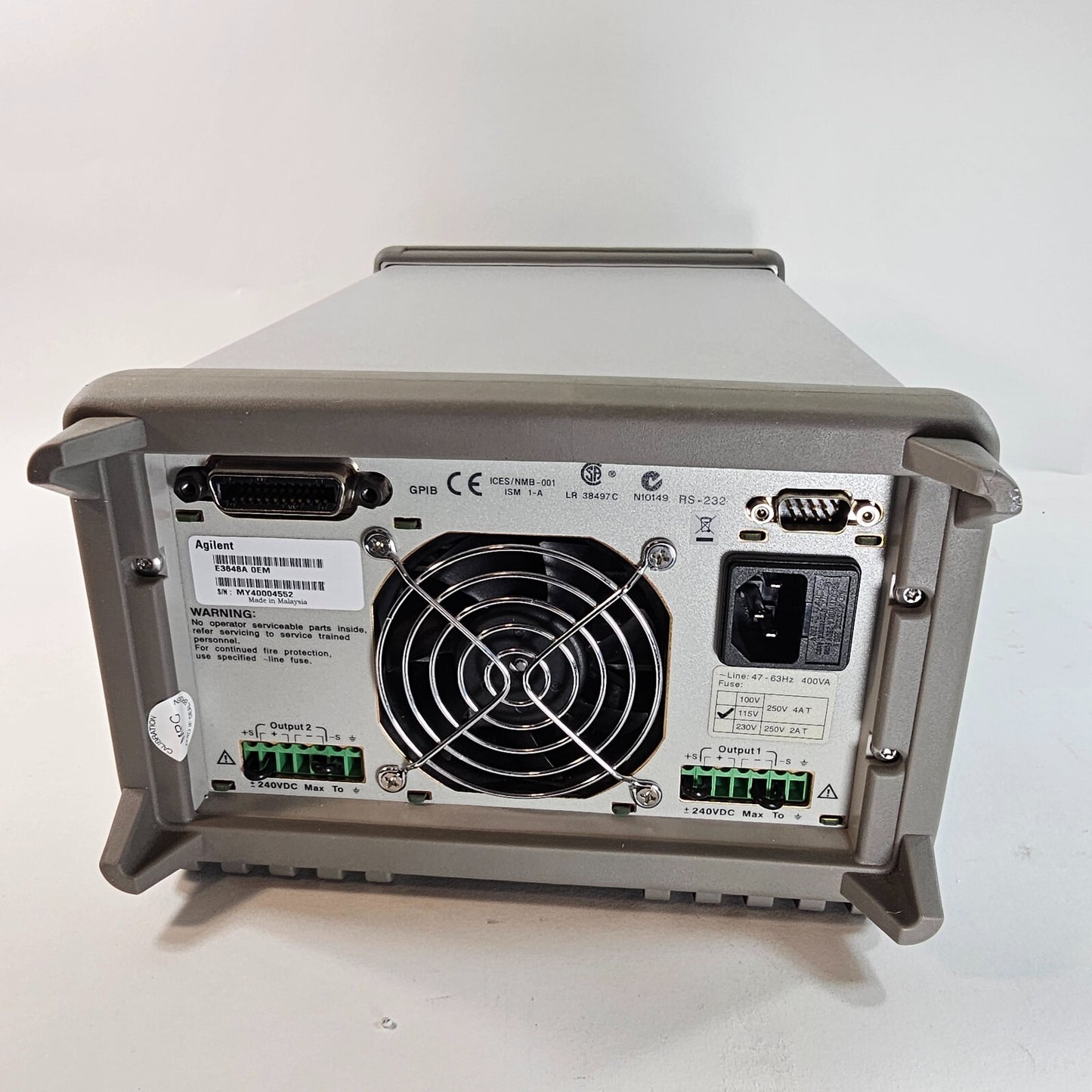 Agilent E3648A Dual Output DC Power Supply 0-8V,5A/0-20V,2.5A - Tested - 4552