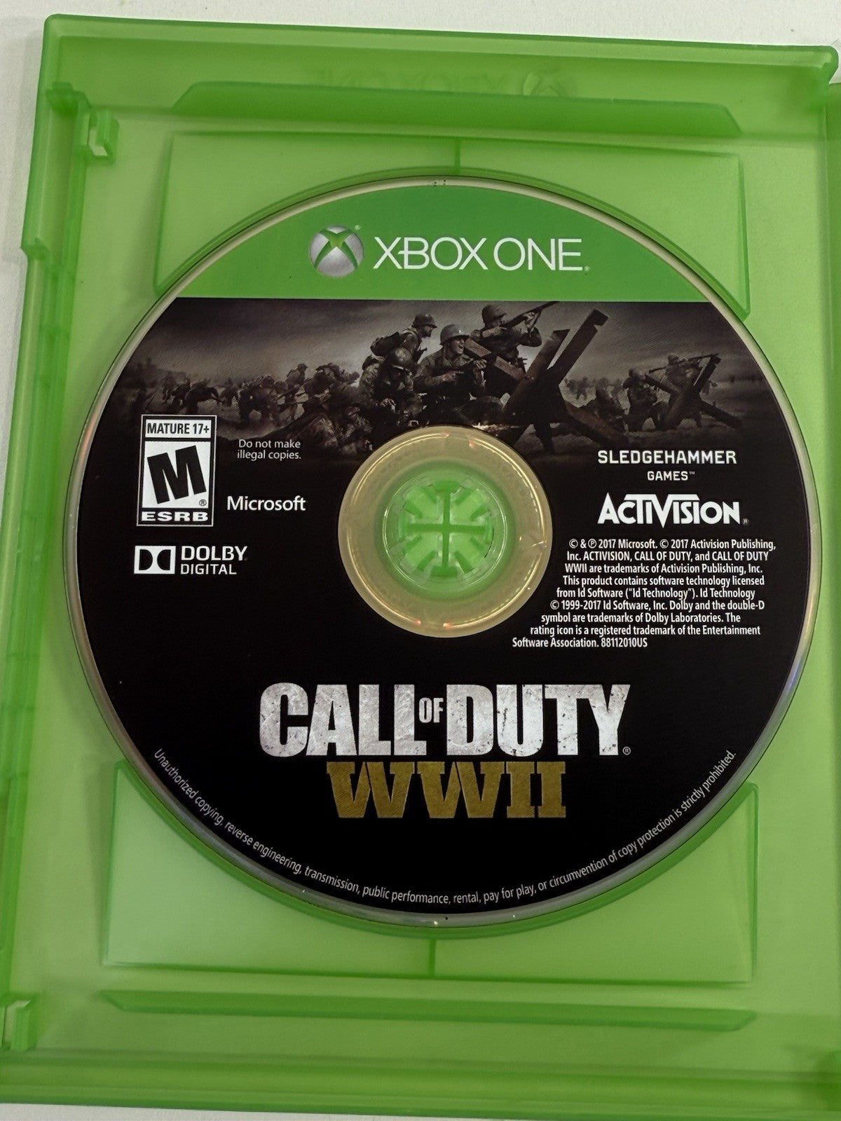 Call of Duty: WWII (Microsoft Xbox One, 2017) Game Case Insert - Tested