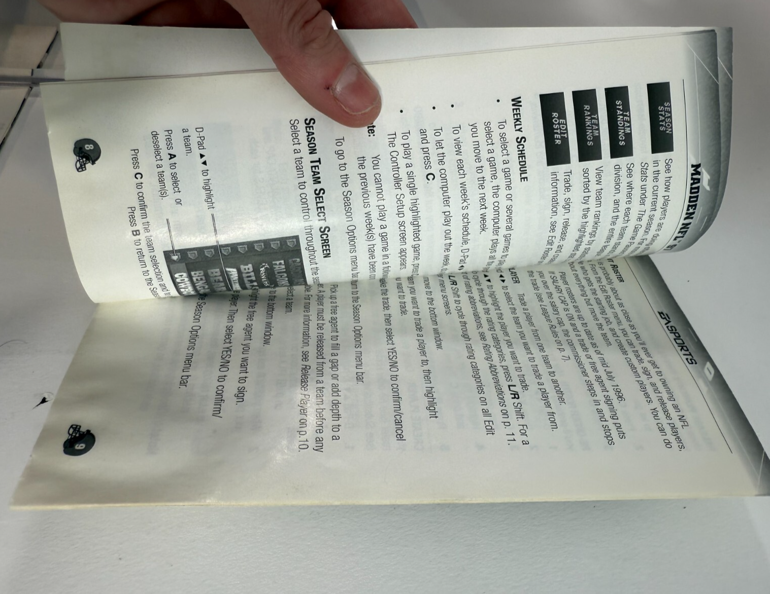 Madden NFL 97 (Sega Saturn, 1996) Game Case Manual Poster Insert - Tested