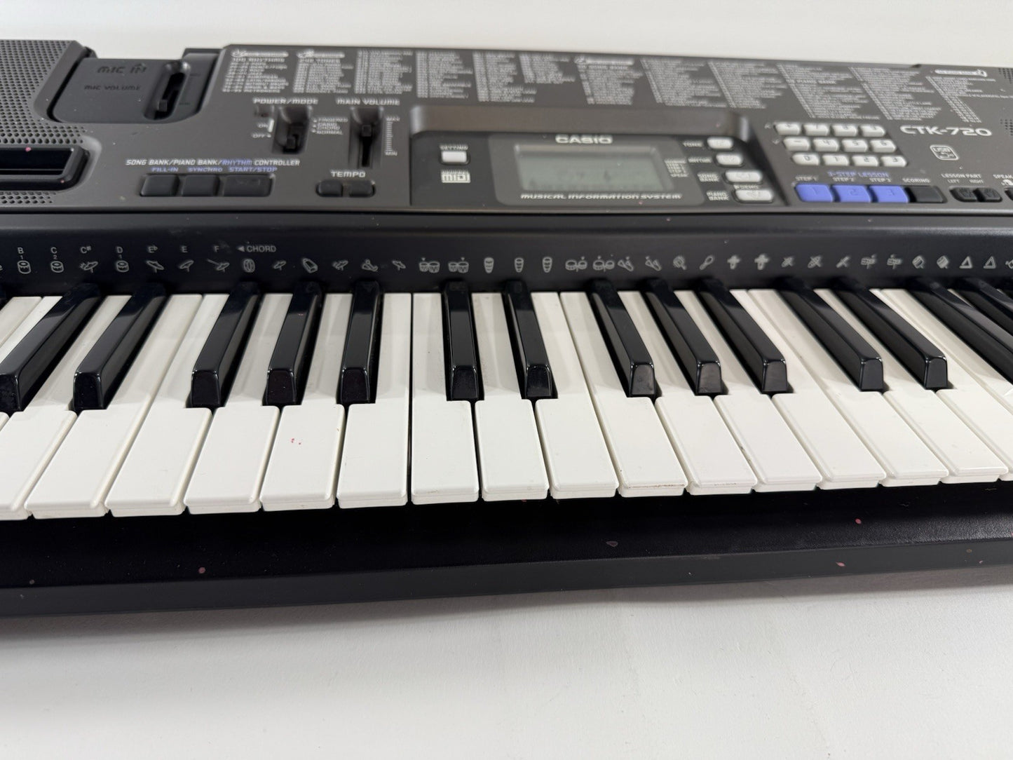 Casio CTK-720 Electronic Keyboard 61 Key - Black - No Power Cord - Tested