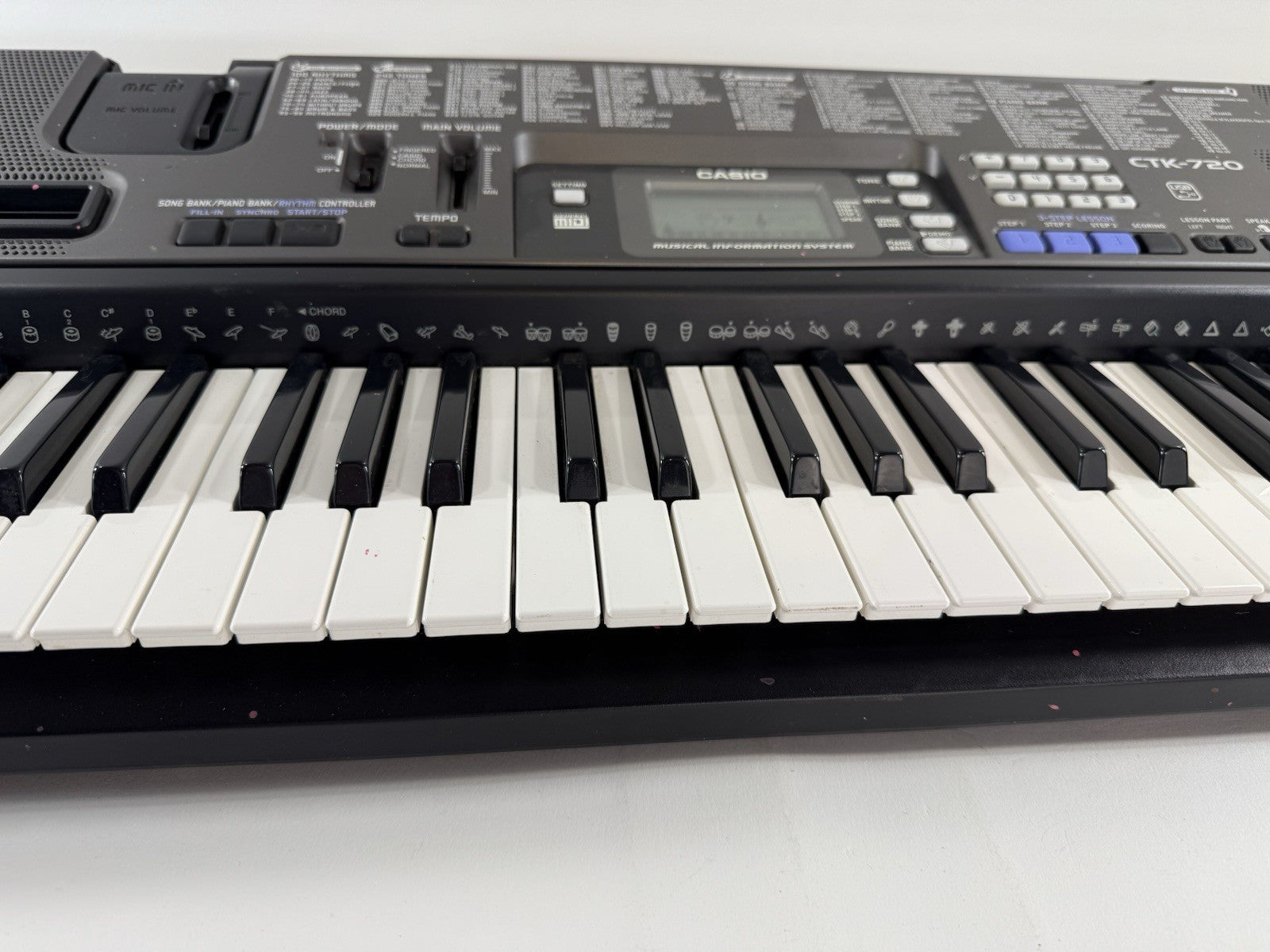 Casio CTK-720 Electronic Keyboard 61 Key - Black - No Power Cord - Tested