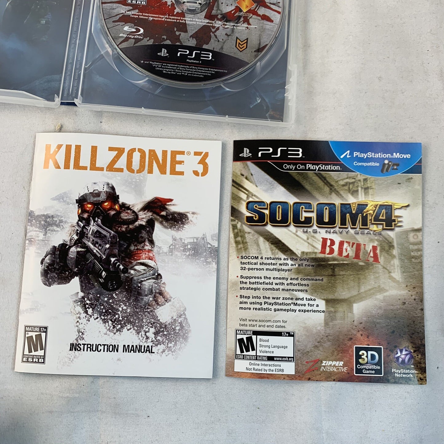 KillZone 3 (PlayStation 3, 2011) Game Case Manual Insert