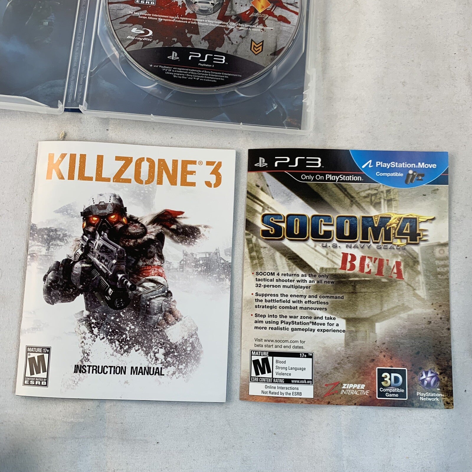 KillZone 3 (PlayStation 3, 2011) Game Case Manual Insert