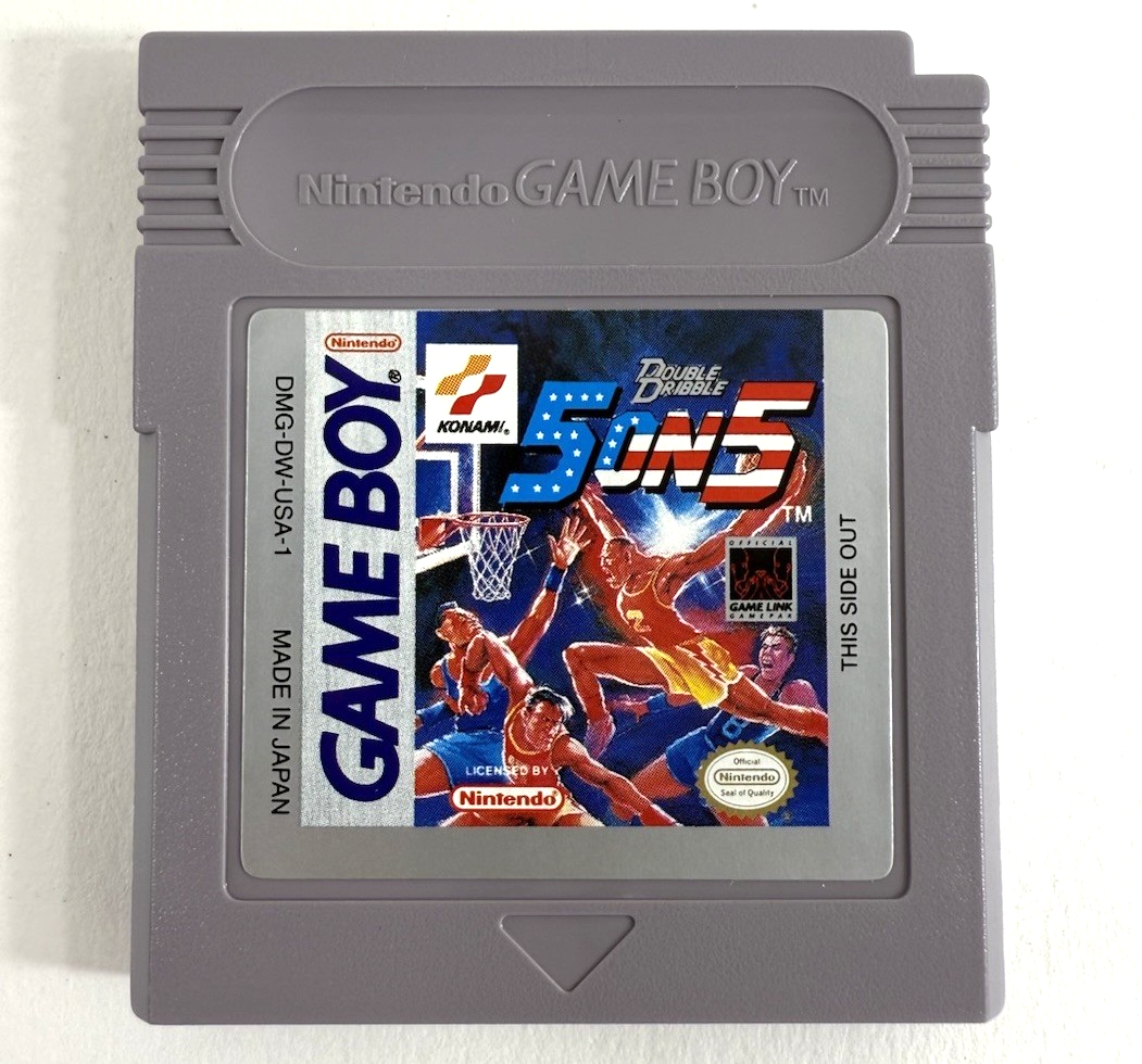 Double Dribble 5 on 5 (Nintendo GameBoy, 1991) Game Box Manual Inserts Reg. Card
