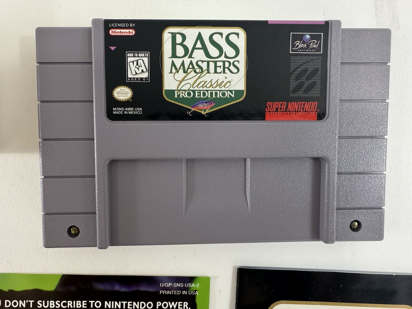 Bass Masters Classic Pro Edition (Super Nintendo, 1996) Game Box Manual Inserts