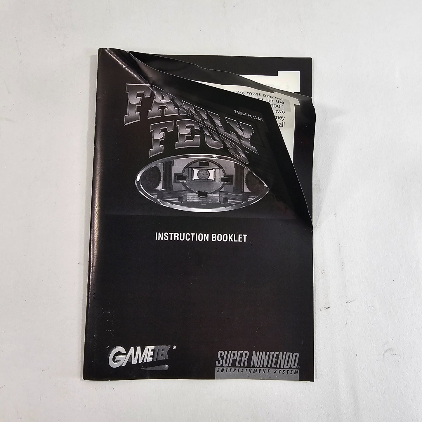 Family Feud (Super Nintendo Entertainment System, 1993) Game Box Manual Insert